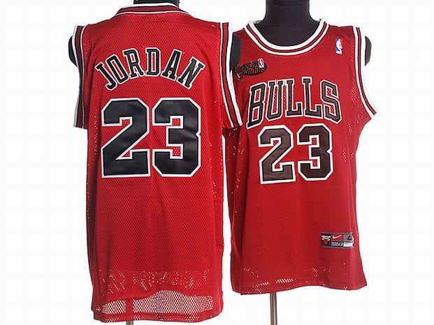 NBA Chicago Bulls 23 Michael Jordan Authentic Red Throwback Jerseys Final Patch